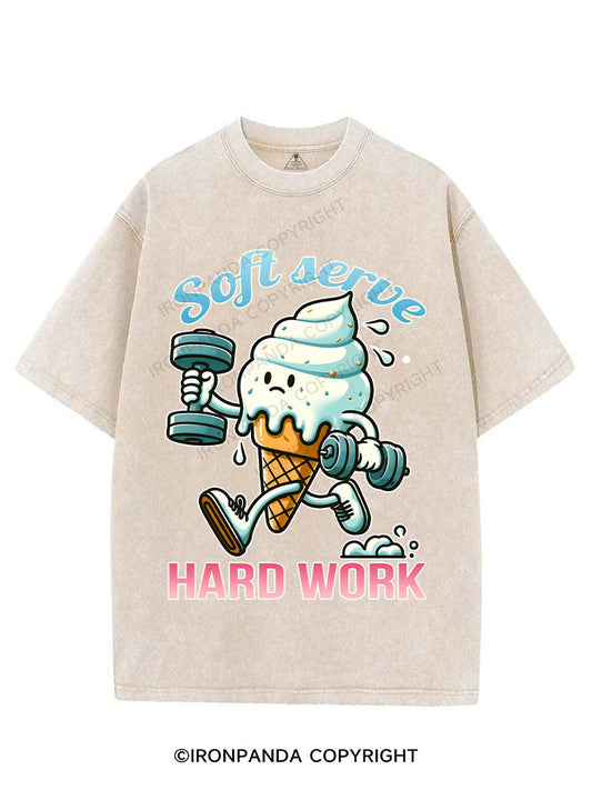 SOFT SERVE, HARD WORK VINTAGE GYM SHIRT