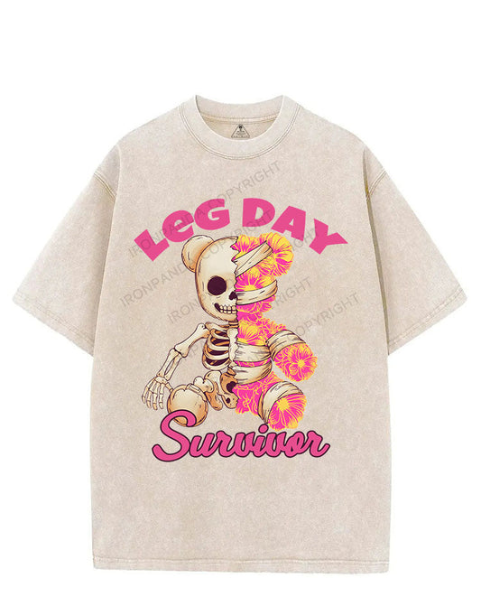 LEG DAY SURVIVOR VINTAGE GYM SHIRT