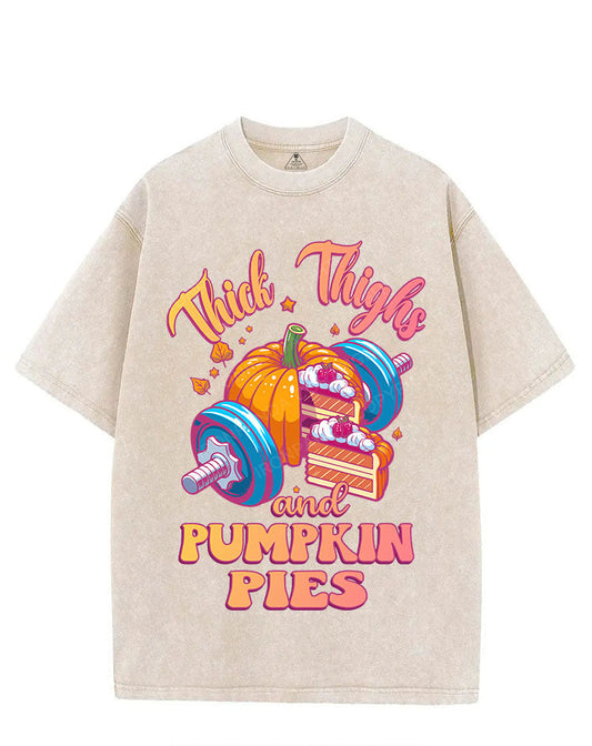 Thick Thighs Pumpkin Pies VINTAGE GYM SHIRT