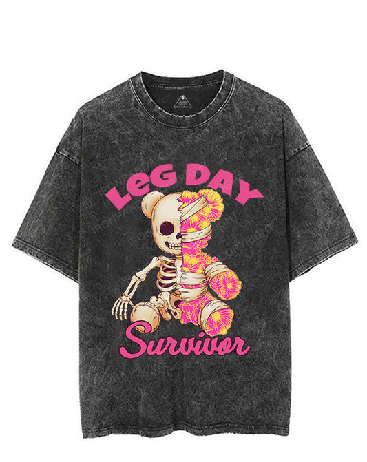 LEG DAY SURVIVOR VINTAGE GYM SHIRT
