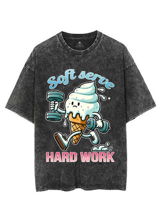 SOFT SERVE, HARD WORK VINTAGE GYM SHIRT