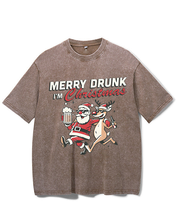 MERRY DRUNK I'M CHRISTMAS VINTAGE GYM SHIRT