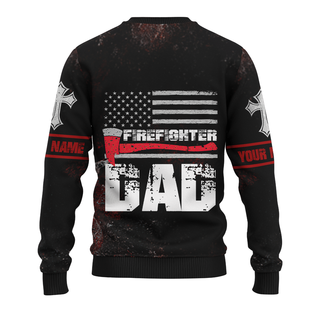 Jesus Firefighter IM A Firefighter Dad Customized 3D All Over Printed hoodie