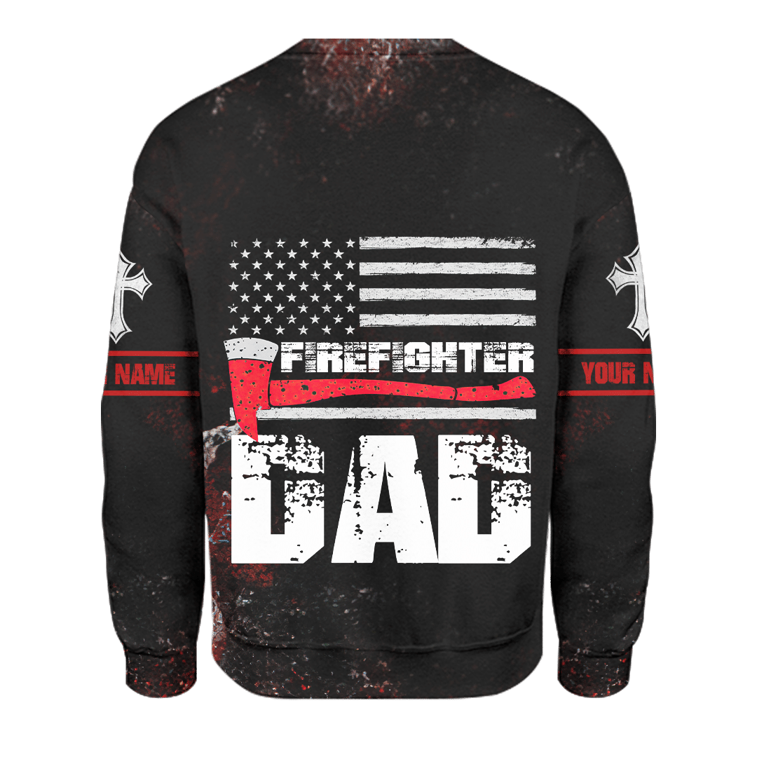 Jesus Firefighter IM A Firefighter Dad Customized 3D All Over Printed hoodie