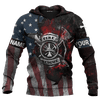 Jesus Firefighter American Flag Customized 3D All Over Printed Shirt