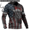Jesus Firefighter American Flag Customized 3D All Over Printed Shirt