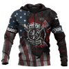 Jesus Firefighter American Flag Customized 3D All Over Printed Shirt