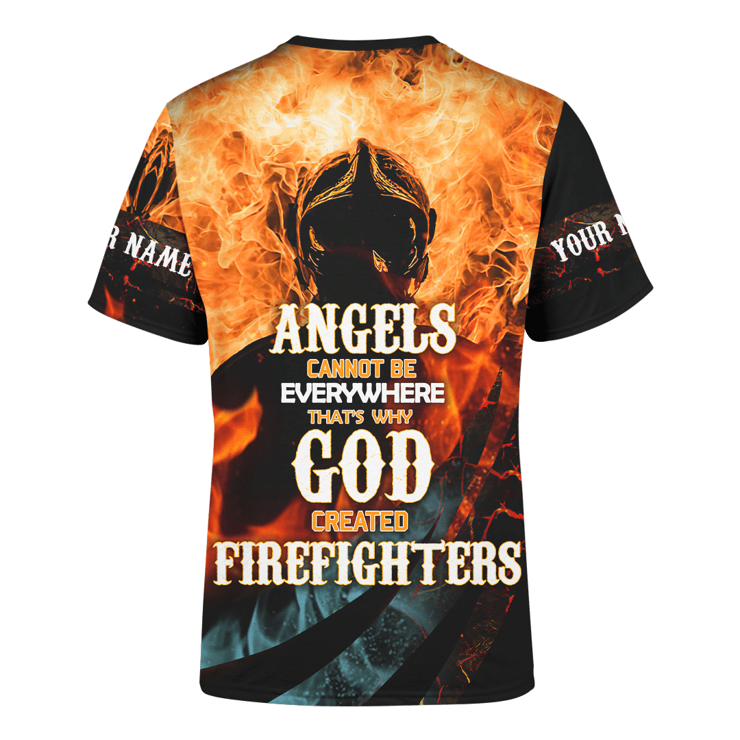 Jesus Firefighter Angel Cannot Be Everywhere ThatS Why God Created Firefighter Customized 3D All Over Printed hoodie