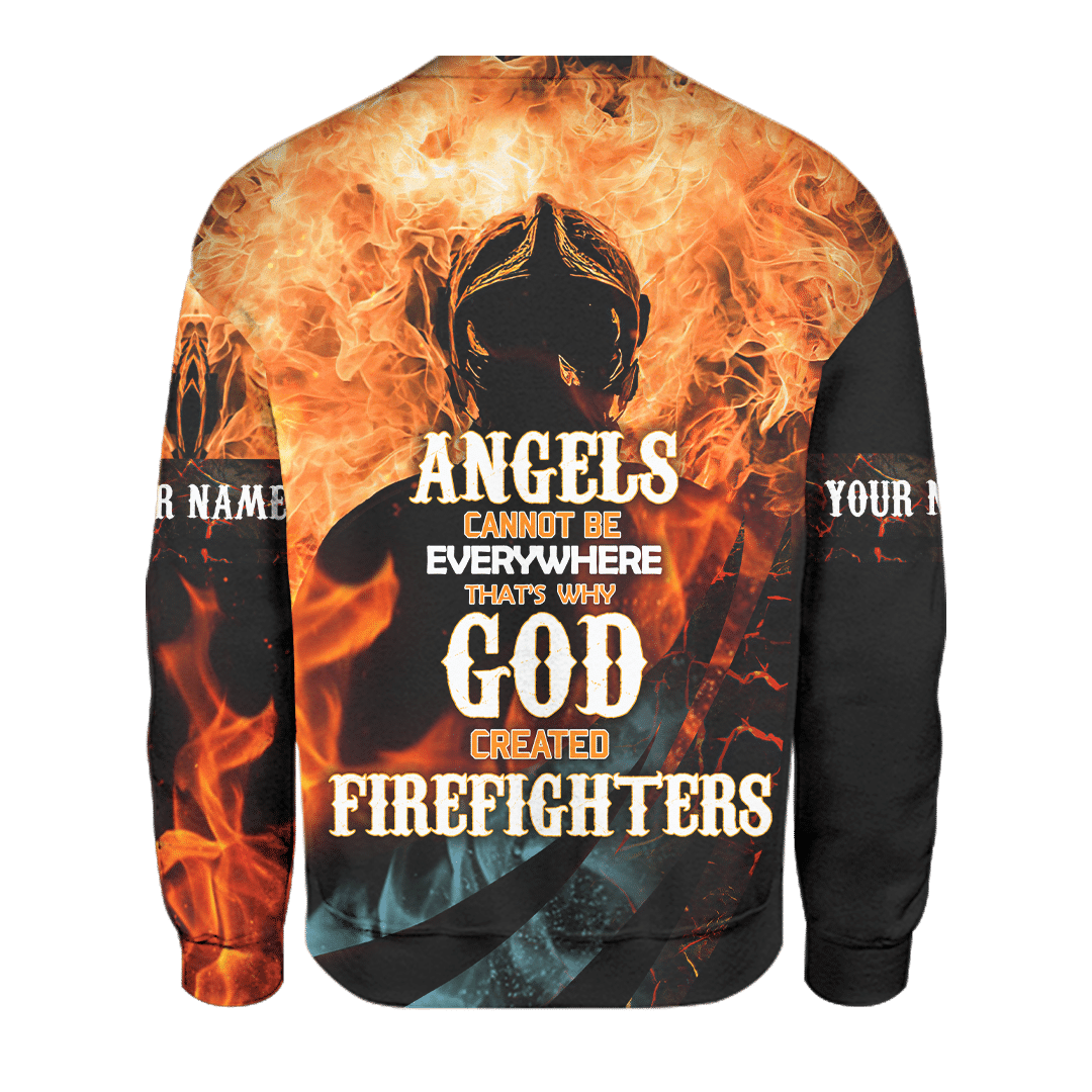 Jesus Firefighter Angel Cannot Be Everywhere ThatS Why God Created Firefighter Customized 3D All Over Printed hoodie