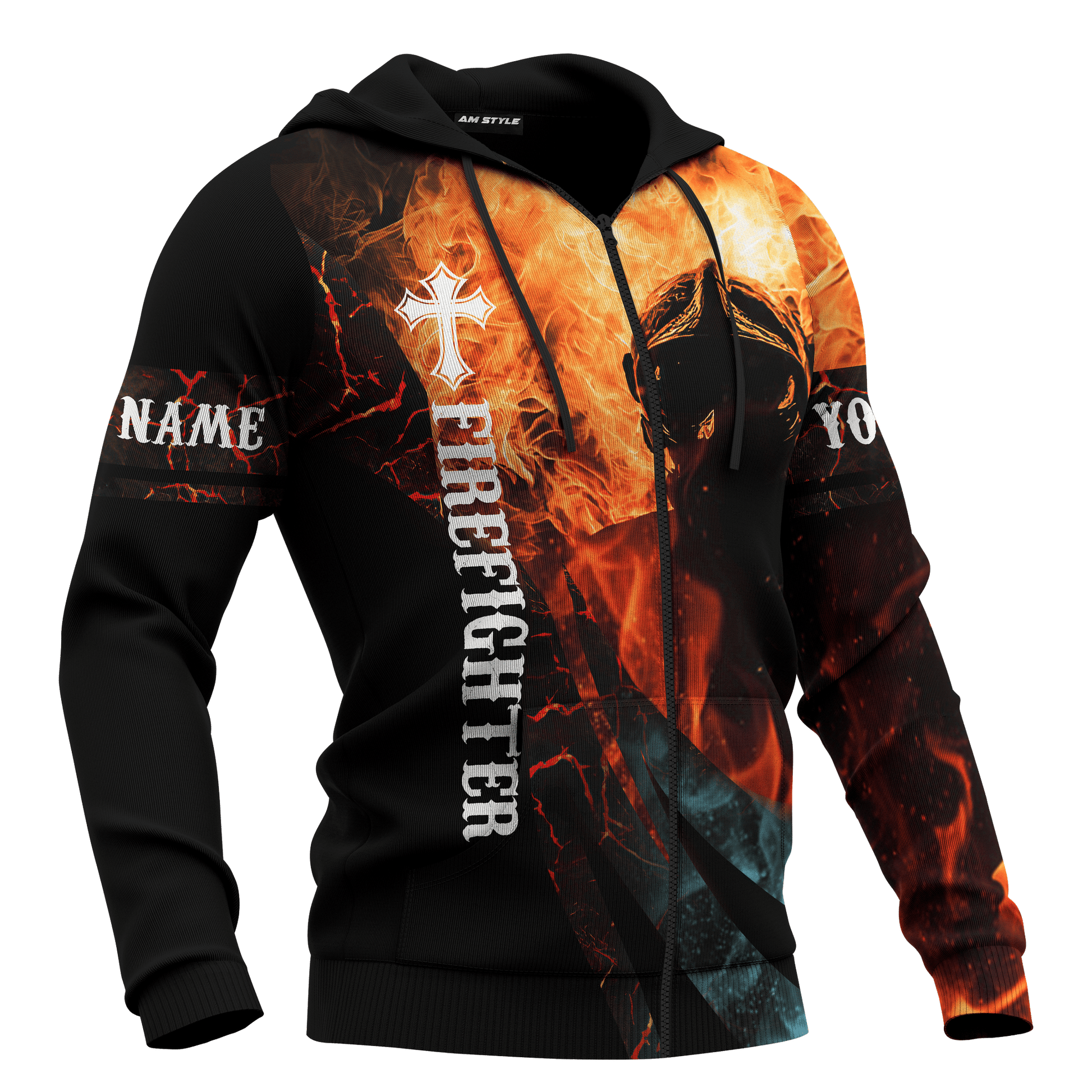 Jesus Firefighter Angel Cannot Be Everywhere ThatS Why God Created Firefighter Customized 3D All Over Printed hoodie