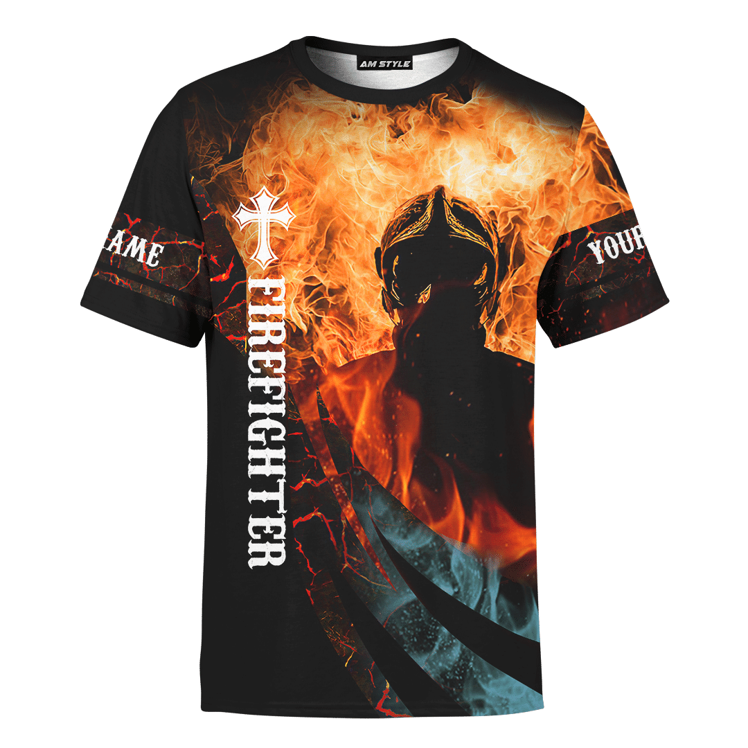 Jesus Firefighter Angel Cannot Be Everywhere ThatS Why God Created Firefighter Customized 3D All Over Printed hoodie