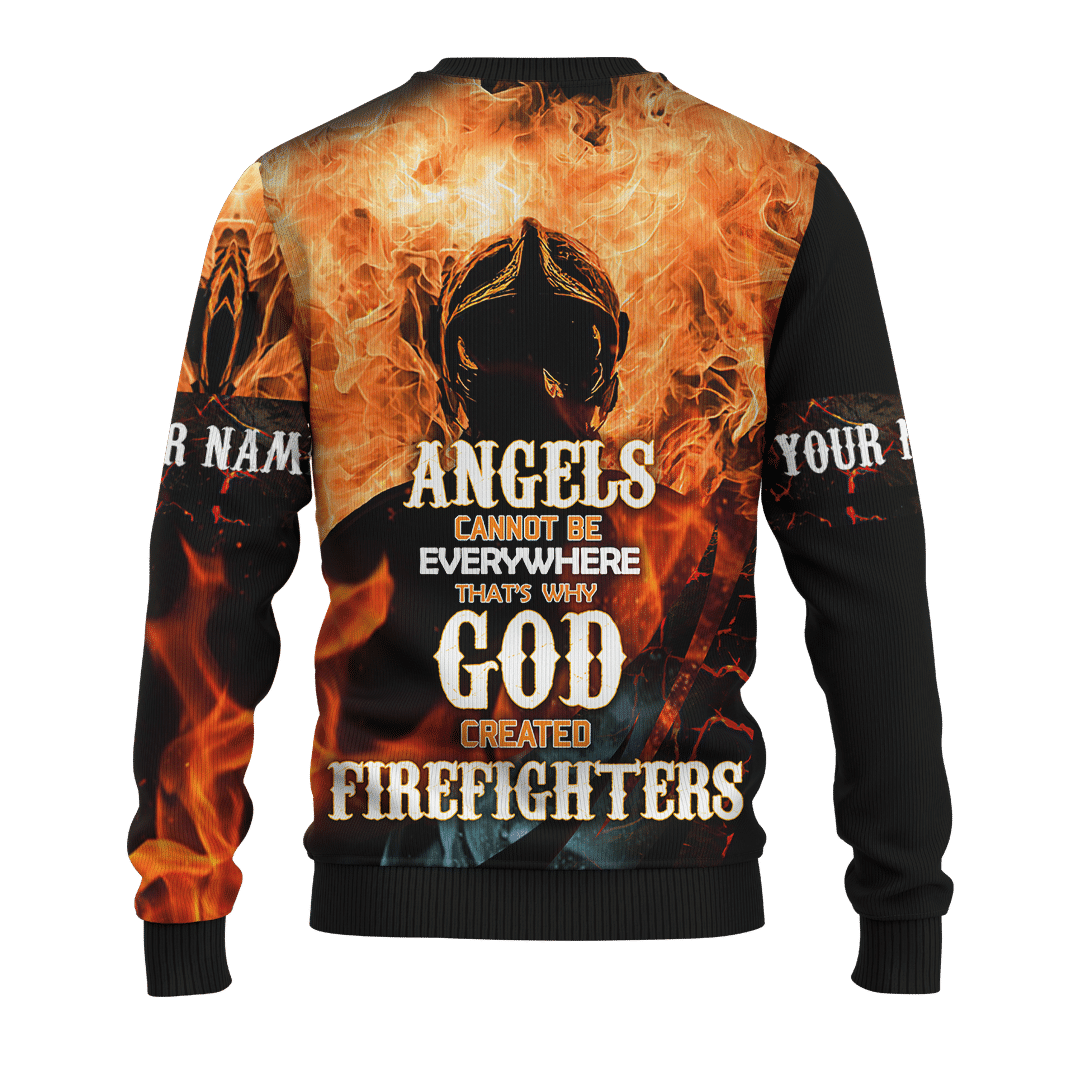 Jesus Firefighter Angel Cannot Be Everywhere ThatS Why God Created Firefighter Customized 3D All Over Printed hoodie