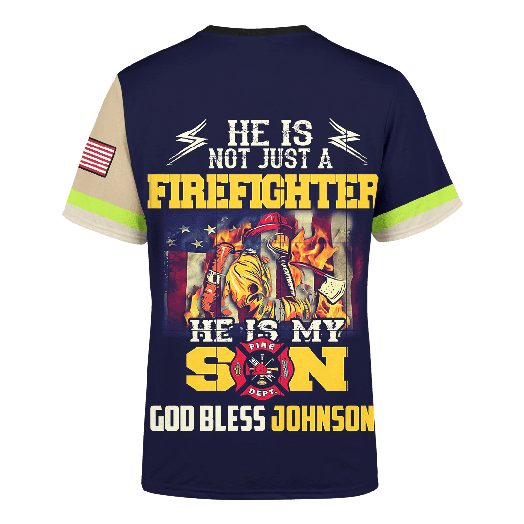 Jesus Firefighter He Is Not Just A Firefighter He Is My Son Customized 3D All Over Printed hoodie