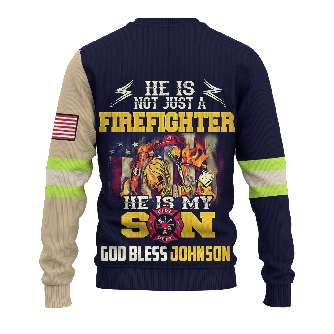 Jesus Firefighter He Is Not Just A Firefighter He Is My Son Customized 3D All Over Printed hoodie