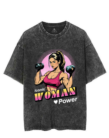 ICONIC WOMEN POWER VINTAGE GYM SHIRT