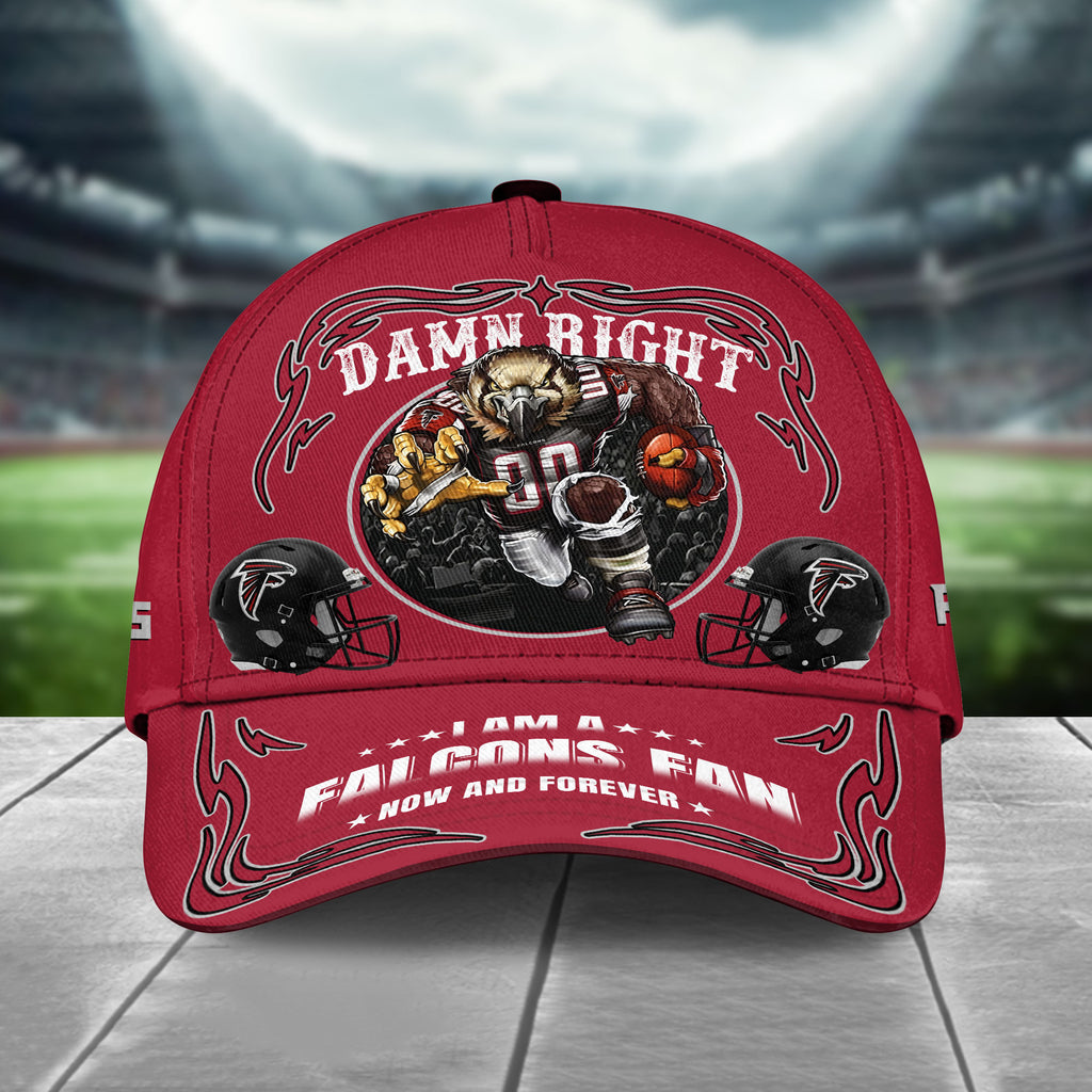 ATL Falcons Mascot Damn Right Football Team Baseball Cap