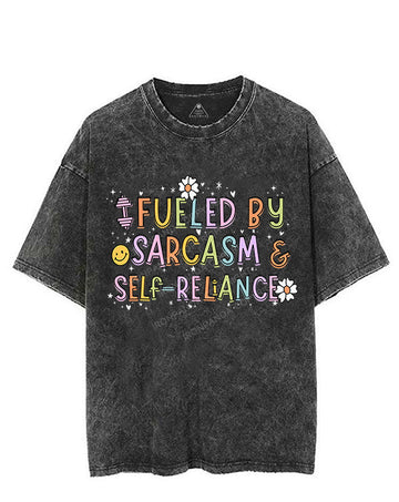 FUELED BY SARCASM AND SELF-RELIANCE VINTAGE GYM SHIRT