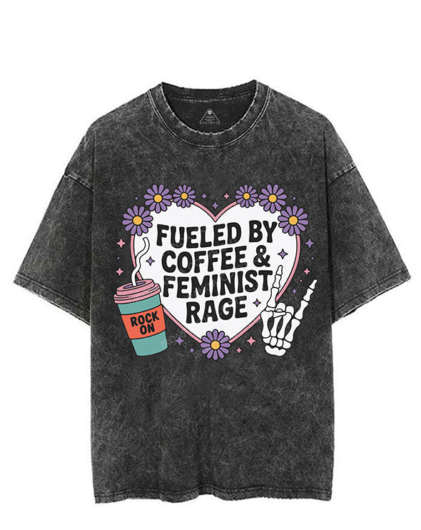 FUELED BY COFFEE & FEMINIST RAGE VINTAGE GYM SHIRT