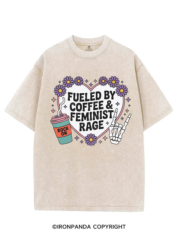 FUELED BY COFFEE & FEMINIST RAGE VINTAGE GYM SHIRT