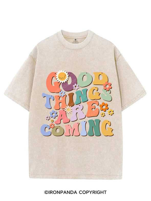 GOOD THINGS ARE COMING VINTAGE GYM SHIRT