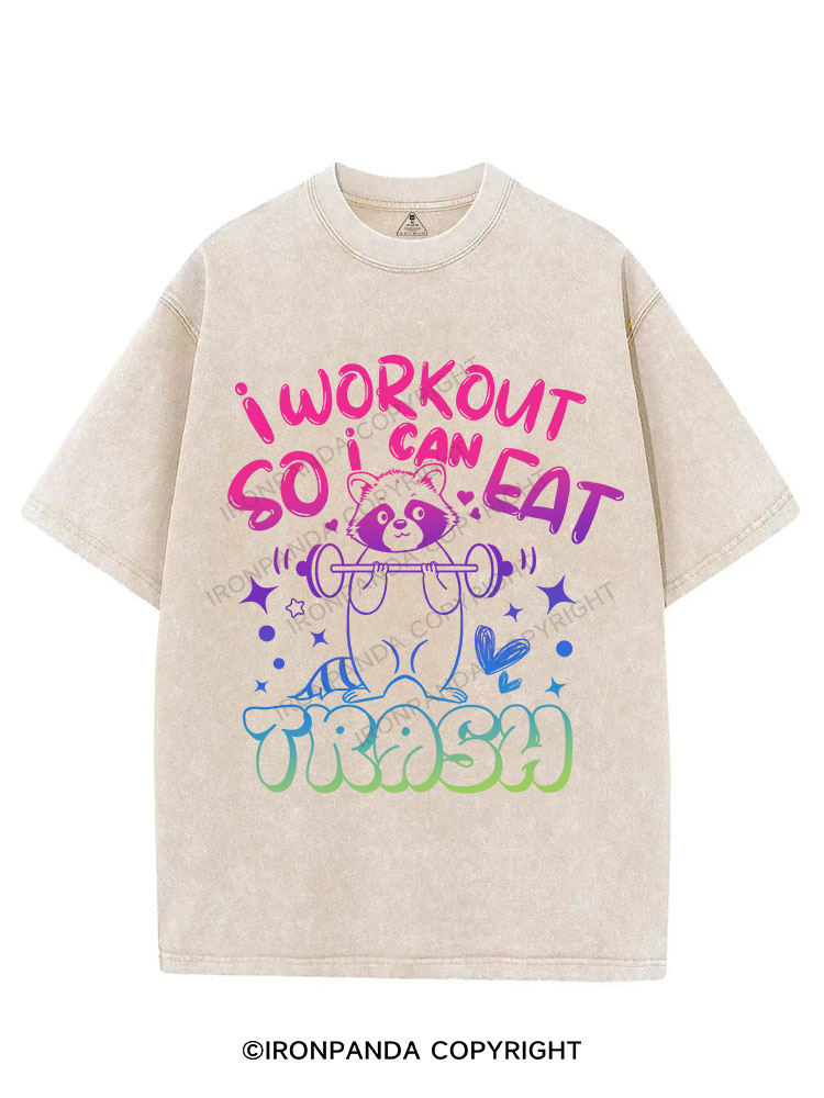 I WORKOUT SO I CAN EAT TRASH VINTAGE GYM SHIRT