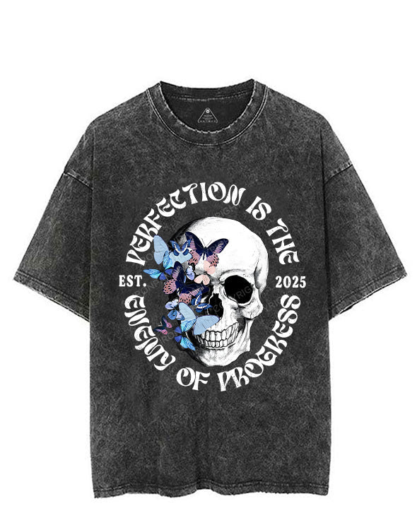 PERFECTION IS THE ENEMY OF PROGRESS VINTAGE GYM SHIRT