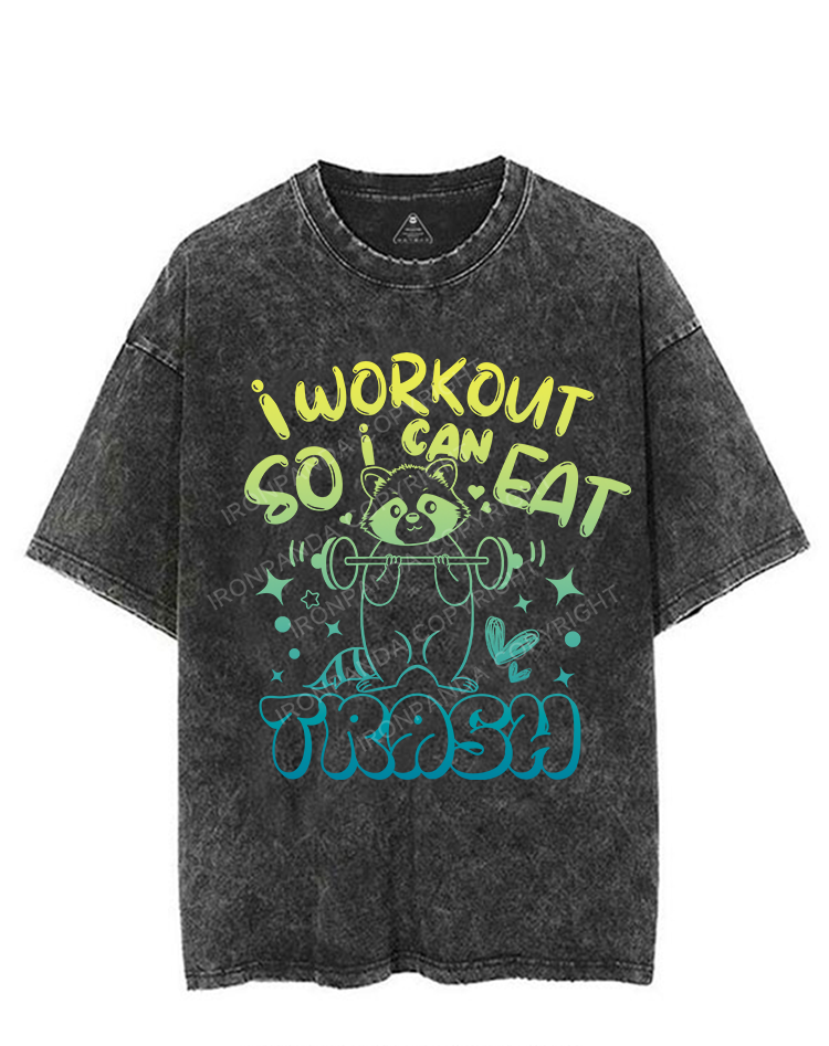 I WORKOUT SO I CAN EAT TRASH VINTAGE GYM SHIRT