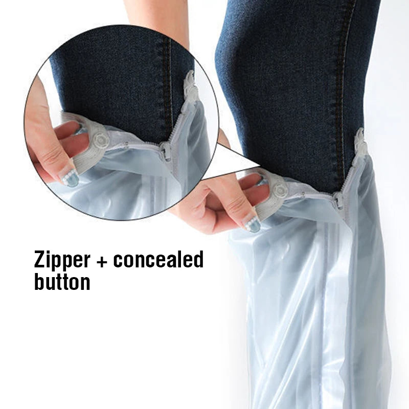 2023 High Tube Waterproof Shoe Covers – Long Zippered Slip-Resistant Overshoes for Rainy Days