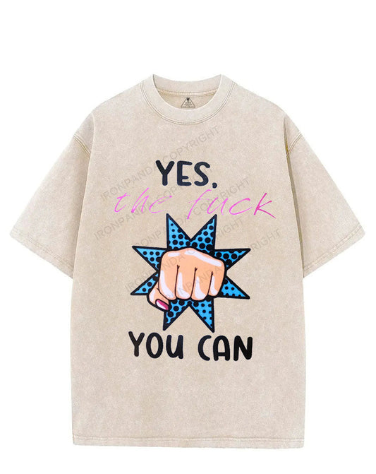 YES, the fuck YOU CAN VINTAGE GYM SHIRT