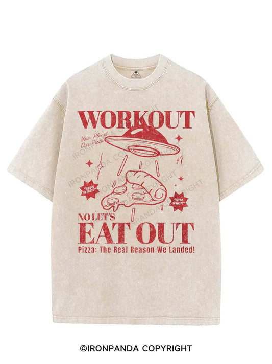 WORKOUT NO LET'S EAT OUT VINTAGE GYM SHIRT
