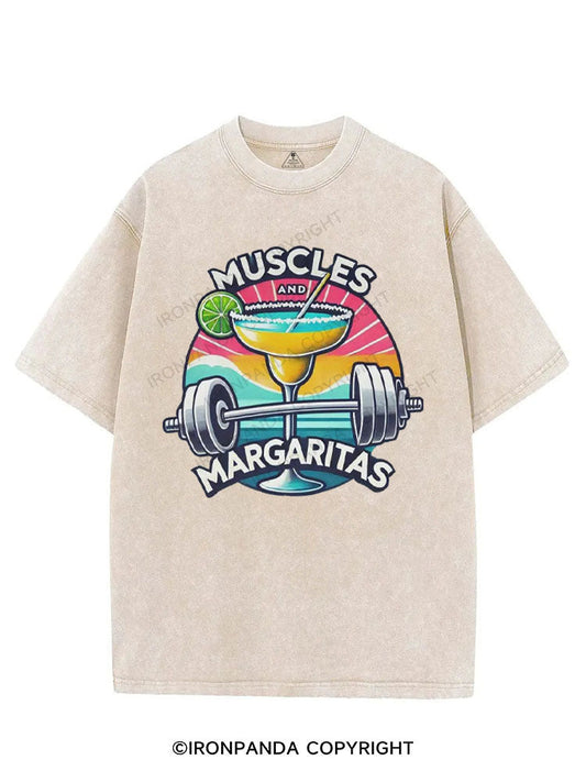 MUSCLES AND MARGARITAS VINTAGE GYM SHIRT