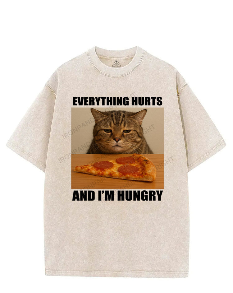 EVERYTHING HURTS AND I'M HUNGRY VINTAGE GYM SHIRT