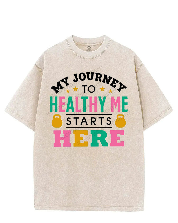 MY JOURNEY TO HEALTHY ME STARTS HERE VINTAGE GYM SHIRT
