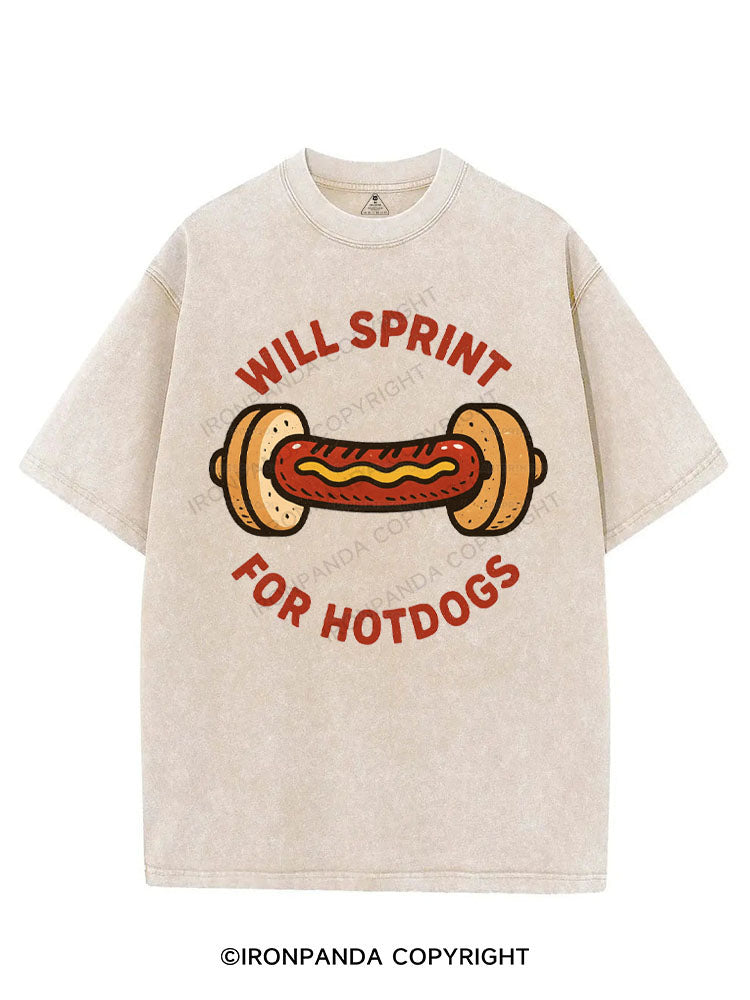WILL SPRINT FOR HOTDOGS VINTAGE GYM SHIRT