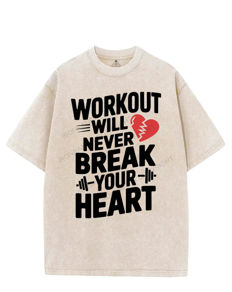 WORKOUT WILL NEVER BREAK YOUR HEART VINTAGE GYM SHIRT