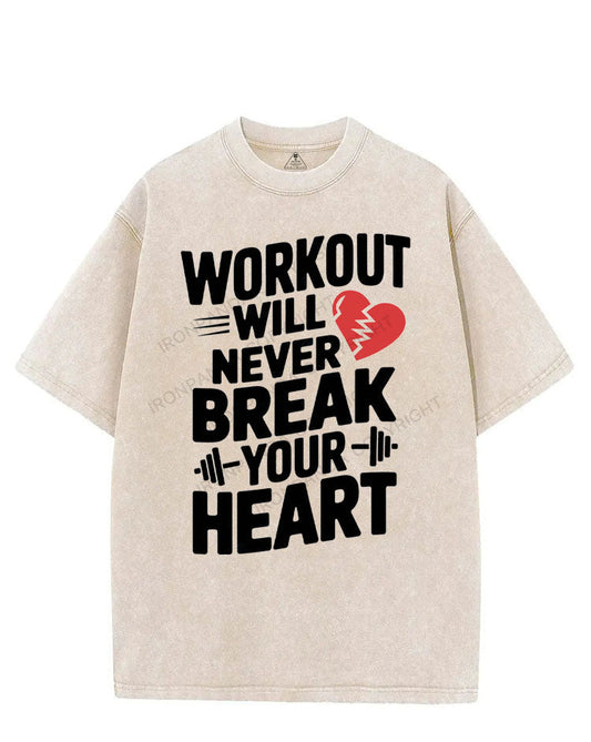 WORKOUT WILL NEVER BREAK YOUR HEART VINTAGE GYM SHIRT