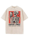 COFFEE FIRST YOUR BULLSHIT LATER VINTAGE GYM SHIRT