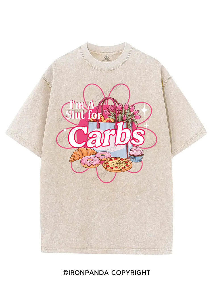 I'M A SLUT FOR CARBS VINTAGE GYM SHIRT