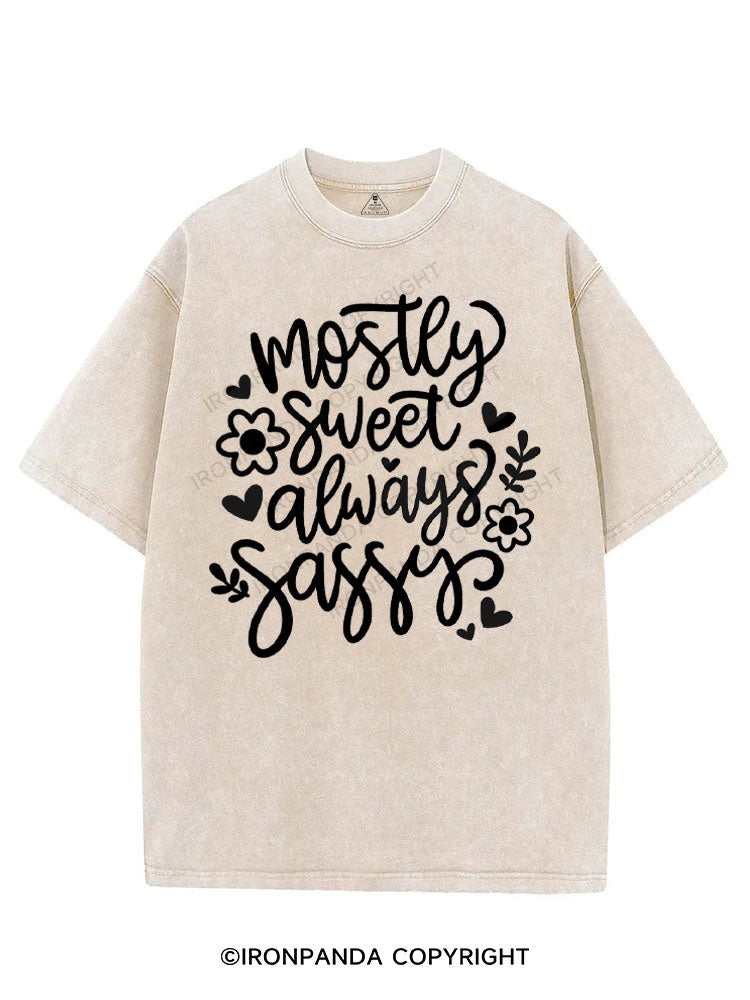 MOSTLY SWEET ALWAYS SASSY VINTAGE GYM SHIRT