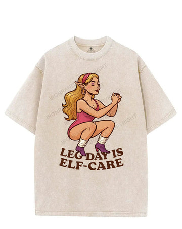 LEG DAY IS ELF-CARE VINTAGE GYM SHIRT