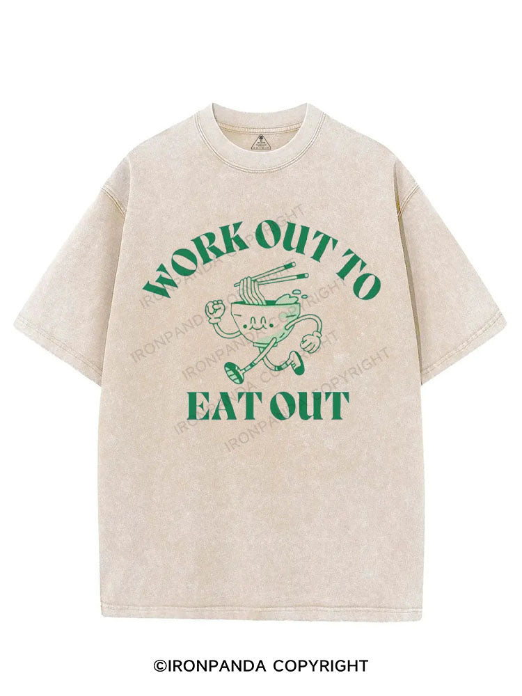 WORK OUT TO EAT OUT VINTAGE GYM SHIRT