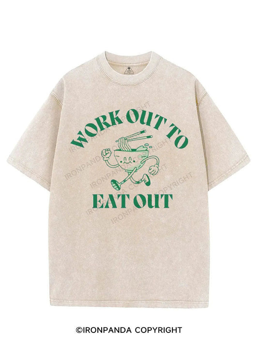 WORK OUT TO EAT OUT VINTAGE GYM SHIRT