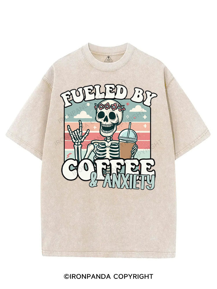 FUELED BY COFFEE & ANXIETY VINTAGE GYM SHIRT