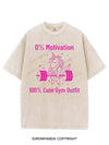 0% MOTIVATION 100% CUTE GYM OUTFIT VINTAGE GYM SHIRT
