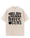 GIRLS JUST WANNA HAVE GUNS VINTAGE GYM SHIRT