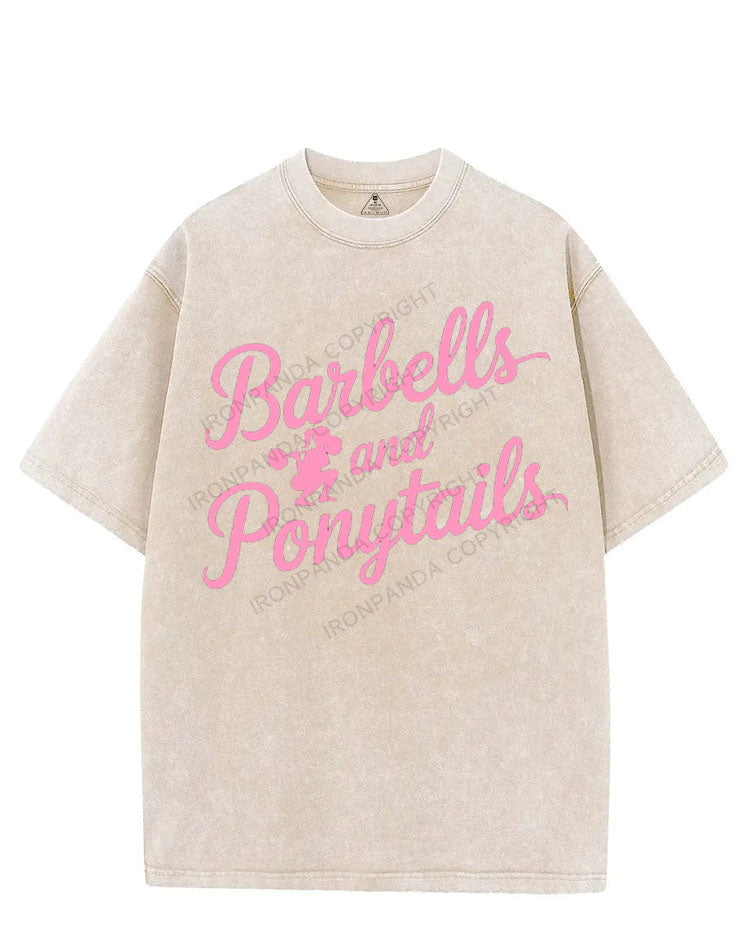 BARBELLS AND PONYTAILS VINTAGE GYM SHIRT