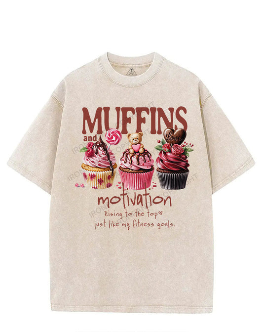 MUFFINS AND MOTIVATION VINTAGE GYM SHIRT