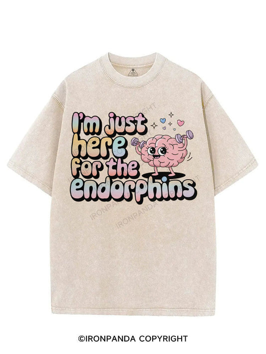 I'M JUST HERE FOR THE ENDORPHINS VINTAGE GYM SHIRT