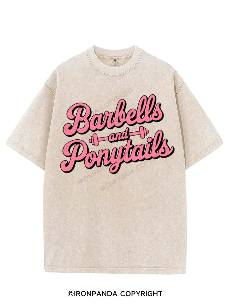 BARBELLS AND PONYTAILS VINTAGE GYM SHIRT