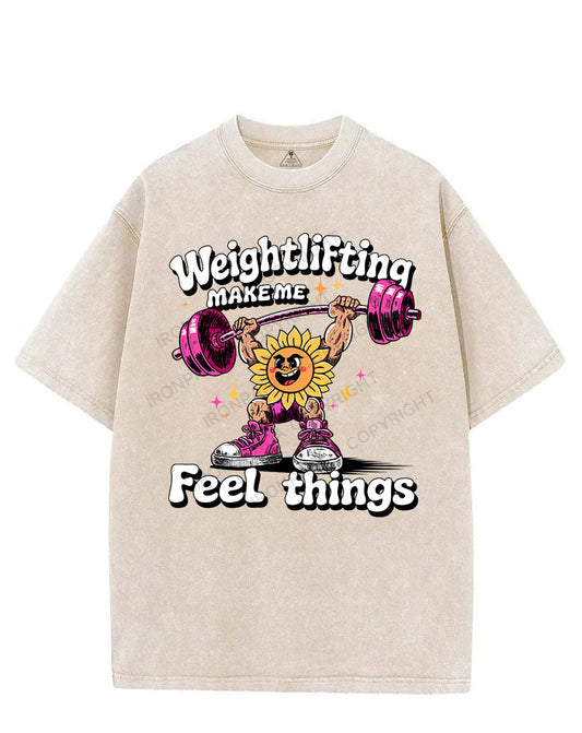 WEIGHTLIFTING MAKE ME FEEL THINGS VINTAGE GYM SHIRT